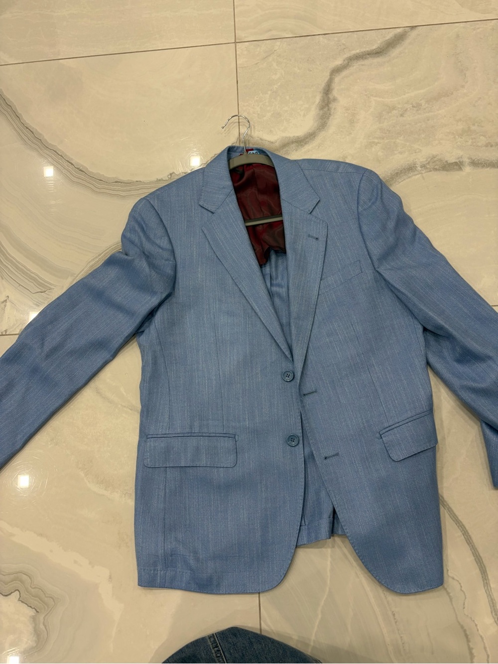 Men's Light Blue Two-Button Notch Lapel Blazer